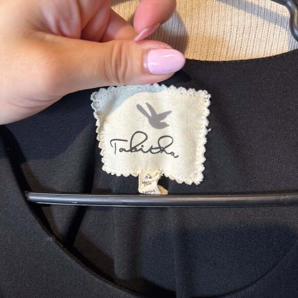 Tabitha Anthropologie Black White Checker Plaid Contrast A‎ Line Dress - Picture 2 of 3